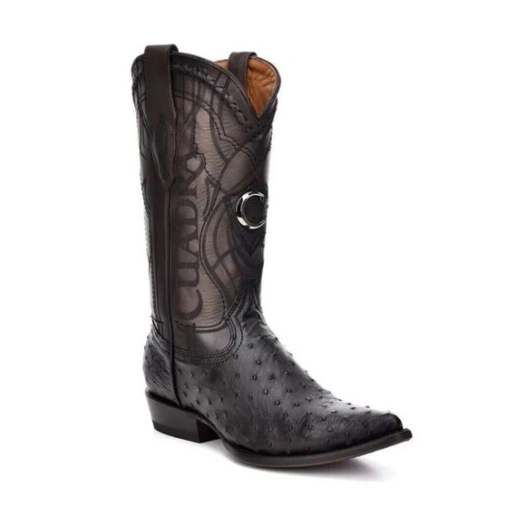 Cuadra Men Sz 9 Black Ostrich Traditional Cowboy Western Boot made by Cuadra - Picture 15 of 15